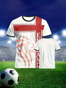 England Men & Youth Football Jersey, Lion Emblem, Breathable Fabric, Suitable for Training, Matches, Daily Wear