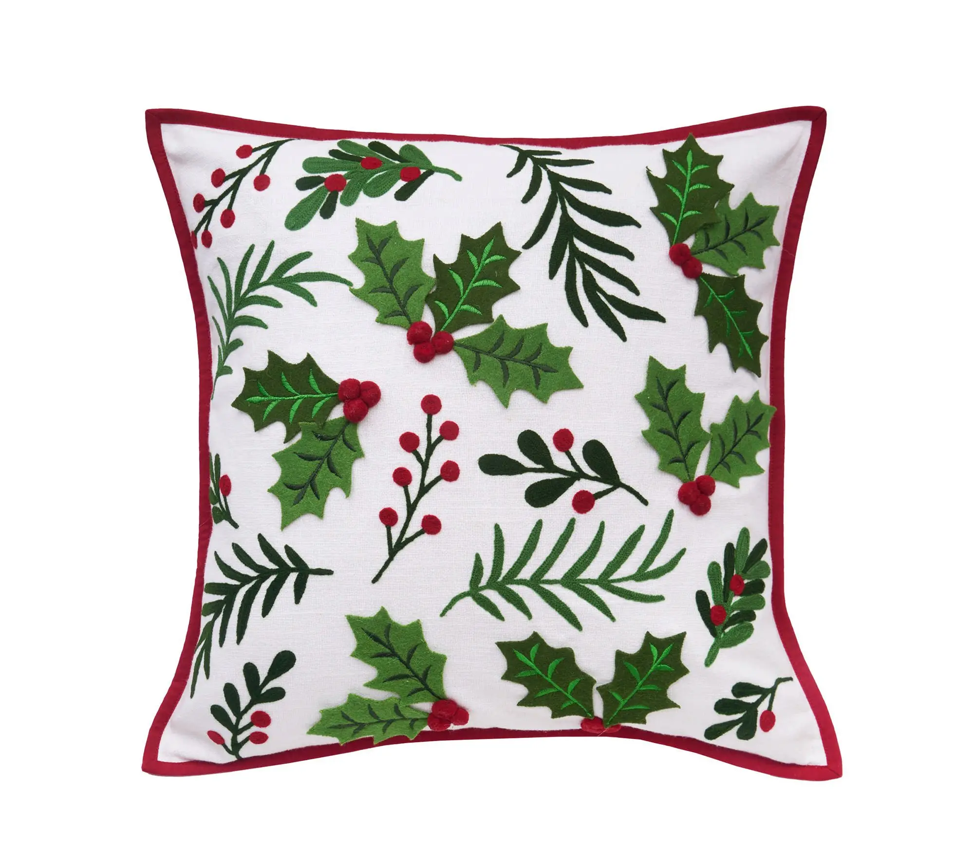 Holly Spring Berry Pillow by Valerie