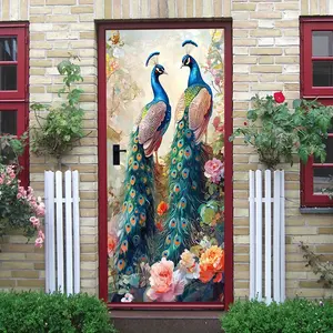 2pcs   Peacock Wall Stickers for Living Room Bedroom Wall Decor Self Adhesive Removable Waterproof Colorful Mural Modern Home Decoration Animal Pattern Vinyl Decal Art Decorations for Walls  Collage