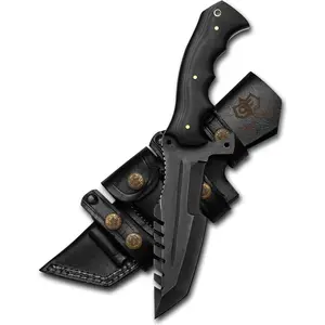 Handmade Tracker Hunting Knife Full Tang with Leather Sheath-Best for Outdoor Camping- Men Gift