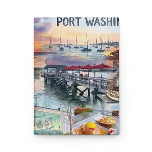 Port Washington Harbor Hardcover Journal Scenic Coastal Travel Notebook