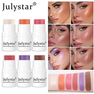 Julystar Highlighter Contour Pearl Blush Stick Single Color Natural Matte Finish, Facial Makeup Essential for Flawless Look
