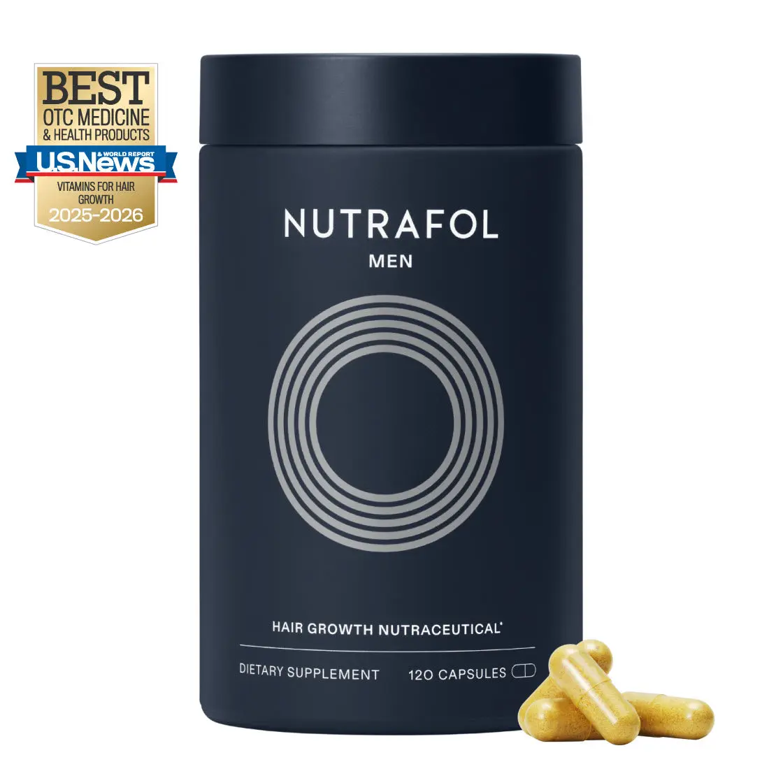 Nutrafol Men Ages 18-49 Hair Growth Supplements, Clinically Tested for Thicker Hair and Fuller Scalp Coverage, Dermatologist Recommended - 1 Month Supply