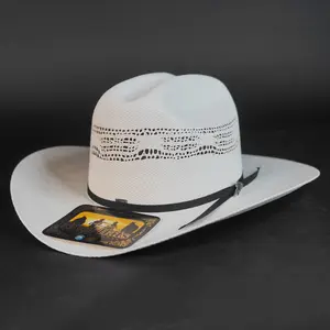 Nicol Bangora Chaparral Style Straw Cowboy Hat Sombrero Estilo Sinaloa - Elastic Sizing Breathable