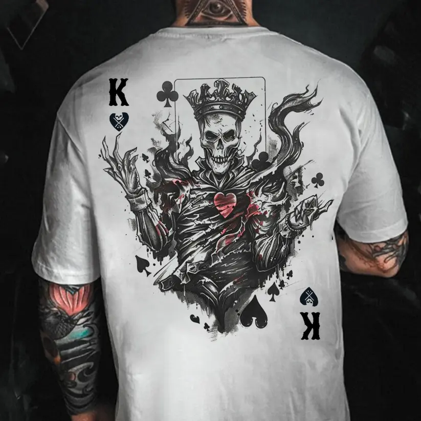 Poker K Skeleton King Print Men's T-Shirt Poker K Skeleton King Print Men's T-Shirt