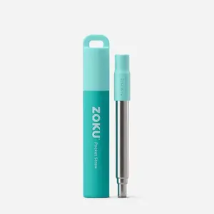 Two Tone Pocket Straw - Teal