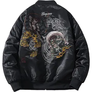XYXIONGMAO Cyberpunk Streetwear Bomber Jackets Windbreaker Techwear ghost embroidery pattern Clothes Flight Jacket for Men