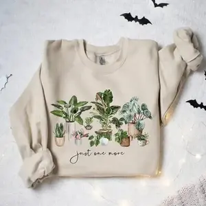 Plant Lady Sweatshirt or T-shirt, Just One More Plant Sweatshirt, Gardening Sweatshirt, Plant Lover Gift Cotton Polyester