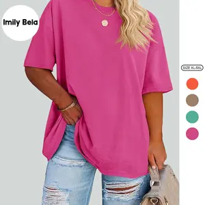 Imily Bela【XL-5XL】Women's Plus Size T Shirts Oversized Tees Summer Half Sleeve Crew Neck Tunic Tops