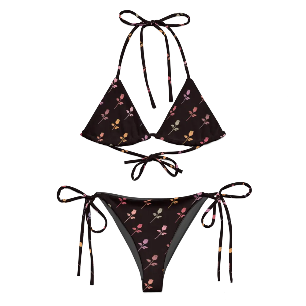 All-over print recycled string bikini