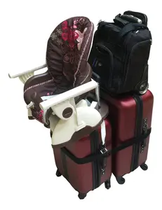 Family travel solution.  Tie your bags together and roll.