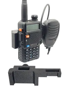 UV-5R Radio Holder with Integrated Mic Extension Secure Mount for Baofeng Speaker Mics Rugged Zero-Rattle Clip-In Holder for UV-5R Radios Universal 1/4-20 Threaded Insert