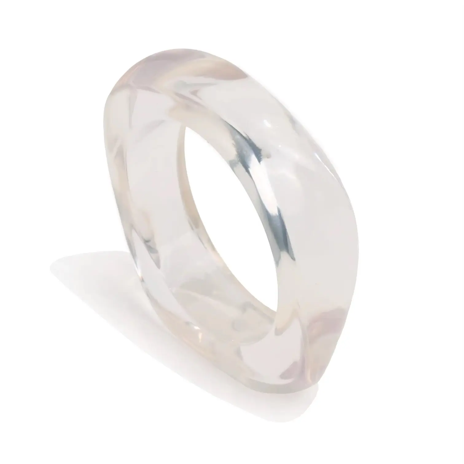 Clear Acrylic Bangle - Lightweight Stackable Bracelet with 2.5" Diameter for Summer Adventures