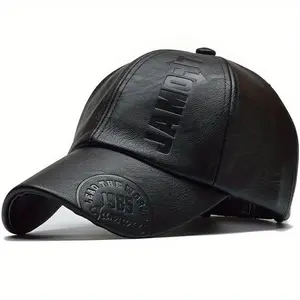 1pc Unisex Retro Baseball Cap With PU Leather, Trendy Versatile Adjustable Peaked Hat, Ideal Choice For Leisure Time And Traveling Premium QualityGift