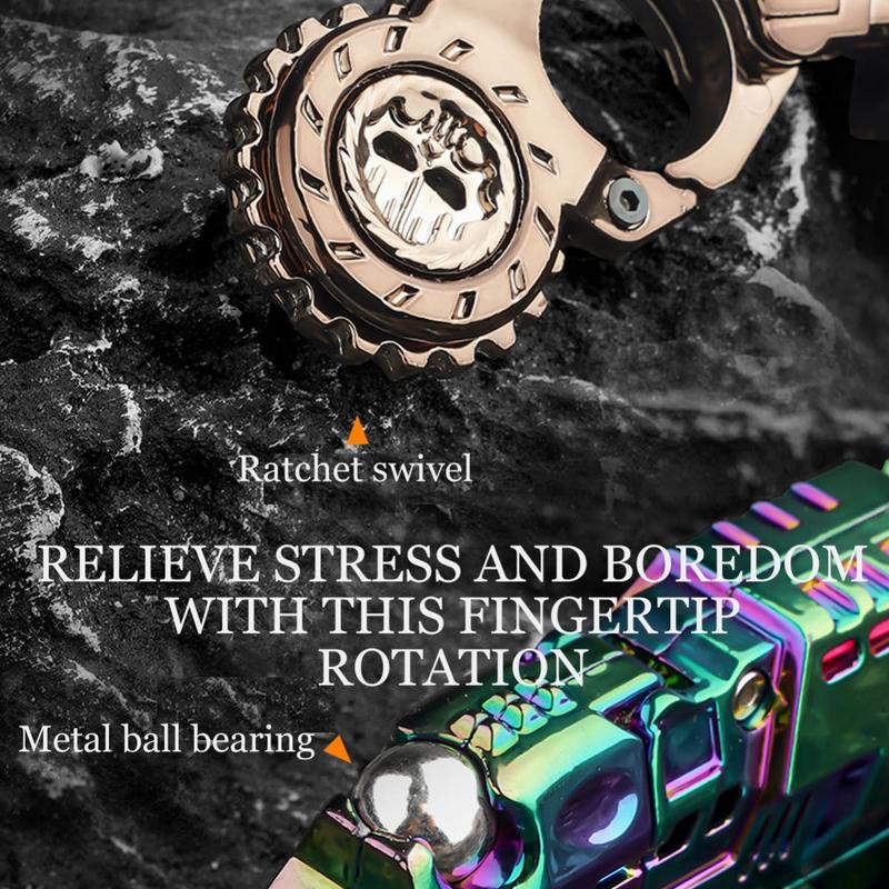 Stress Relief Relax EDC Gyro Finger Toy,Mini Alloy Fidget Toy,Spinner, Slider & launcher 3-in-1 EDC Fidget Toys,EDC Launcher Toy ADHD Tools,Soft Bullet Ejection,Cool Gadgets for Men with Gift Box,Ideal Gifts and Collections