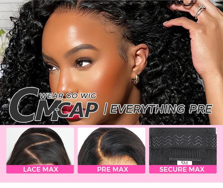 CurlyMe Wear Go Yaki Straight 9x6 Pre-max HD Lace Mini Knots Hair HD Lace Front Glueless Wigs - Natrual Black