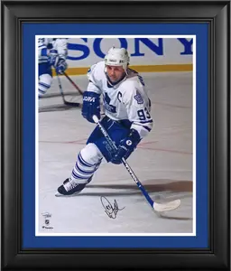 Doug Gilmour Toronto Maple Leafs Framed Autographed 16" x 20" White Jersey Skating Photograph - Fanatics Authentic Certified