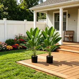 2.6FT Artificial Bird of Paradise Plant, Fake Tropical Palm Leaves Potted Plant, Faux Banana Leaf Tree, No Maintenance Indoor Floor Greenery Decor for Living Room Home Office Boho Decor.