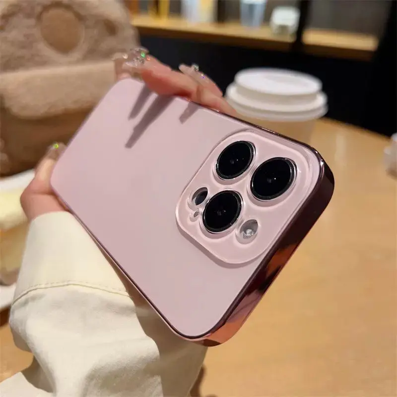 Electroplated Flipped Mirror Stand Phone Case | How to get a Pink 3-Camera Phone，Accessories Protective Smartphone Shockproof Protector Cover Casing