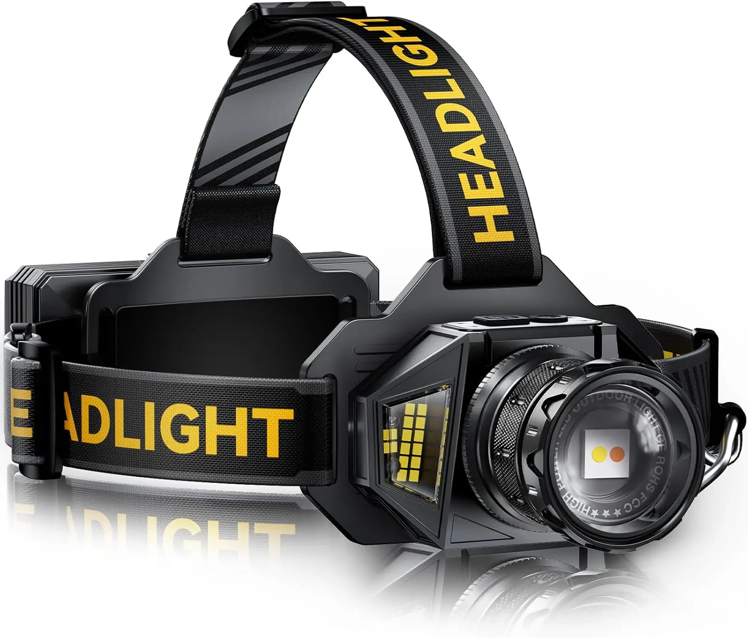 Rechargeable LED Headlamp with Red Light, 150000High Lumens Head Lamp, Motion Sensor &8 Modes & 60H Runtime, Zoomable & 90° Adjustable, IPX4 Waterproof Head Light for Forehead, Adults