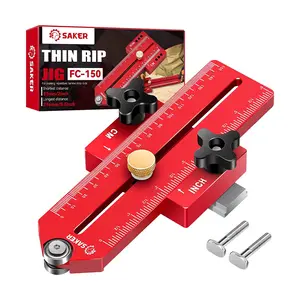 Saker Thin Rip Jig Table Saw Jig Guide, Making Repetitive Narrow Strip Cuts, Fit for 3/4" x 3/8" Slots, for Table Saw Band Saw Router Table
