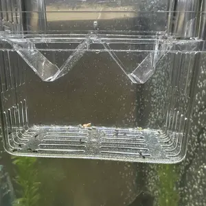 Aquarium Fish Breeder Box Plastic Isolation Breeding Hatching Incubator for Baby Fishes Shrimp Clownfish Guppy 5x3.78x2.61 inches