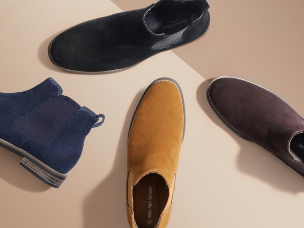 【BRUNO MARC Anniversary】 Men's Timeless Suede Slip-On Ankle Boots - Comfortable Walking Shoes, Stylish Casual Dress Footwear for Fall-Winter, Black Shoes