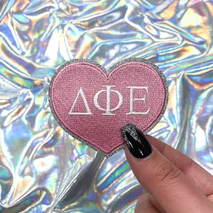 Delta Phi Epsilon Heart Sorority Embroidered Patches - 2-Pack