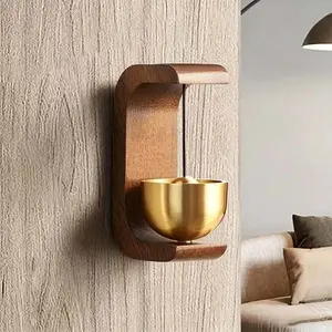 Wooden Doorbell Chime, Wall-Mounted New Chinese Style Decorative Decoration, Wireless Wooden Bell for Entryway, Romantic Valentine Gift