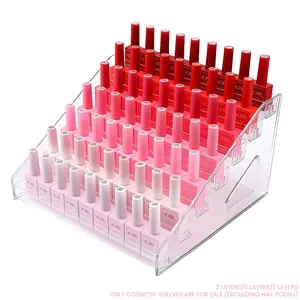 Nail Polish Organizer Holder Rack 7 Layers Acrylic Display Rack Eyeglasses Shelf Essential Oils Ink Storage Holds Up to 96 (Fit 1-2oz Bottles)31*11.6*5.11in Cosmetic Display Stand