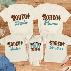My First Rodeo Family T-Shirt, 1st Rodeo Western Farm Theme Tees, Birthday Party T-shirt, Western Baby Clothes, Matching Family Outfit