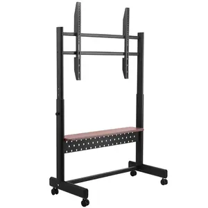 VEVOR Rolling TV Stand, Mobile TV Cart for 55-100 Inch Screens, Height Adjustable Portable Monitor Stand with Tray, Holds up to 205 lbs for Living Room, Bedroom, Office, Outdoor Max VESA 800 x 600 mm