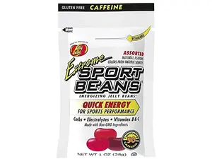 Jelly Belly Extreme Sport Beans, Caffeinated Jelly Beans, Assorted Flavors, 24 Pack, 1-oz Each