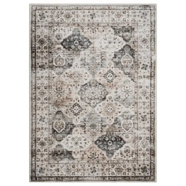 【GARVEE】Washable Vintage Traditional Area Rug with Floral Print, Non-Slip, Foldable Floor Cover Carpet Mat for Home Decor and Comfort