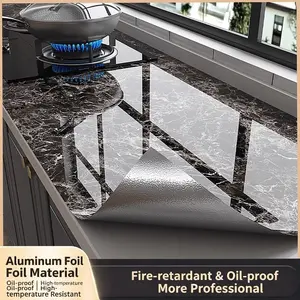 Marble & Terrazzo Peel and Stick Contact Paper, Heat Resistant Waterproof Oilproof Removable Kitchen Countertop Sticker, Decorative Film for Cabinets Furniture 40×500cm 15.8×196.85in