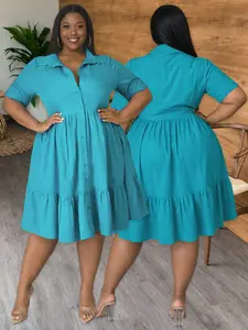 Trendy Plus Size Turquoise Midi Dress - Perfect for Summer Date Night and Casual Hangouts, Minimalist, Basic,