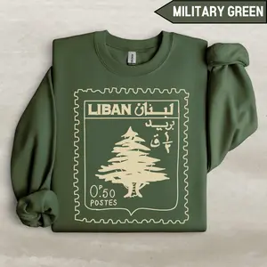 Lebanon Vintage Sweatshirt, Support Lebanon Sweater, Beirut Map Crewneck, Lebanese Flag Pullover,Free Palestine Shirt,Lebanese Activist Gift Cotton Crewneck Sweater Womenswear Tops Women Lady