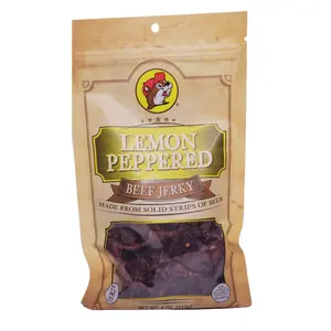 Buc-ee's Lemon Pepper Beef Jerky- 4oz bag of Savory Robust Flavors, Dried Tender Strips of Protein Packed Snack Food high protein