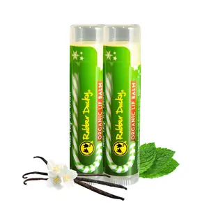 Rubber Ducky Carefree Natural Organic Lip Balm Christmas Candy Cane Mint Chip Flavor Hydrating Moisture Sunflower Oil Peppermint Essential Oil Calendula Extract Rosemary Extract Vitamin E Beeswax Clear Lipstick