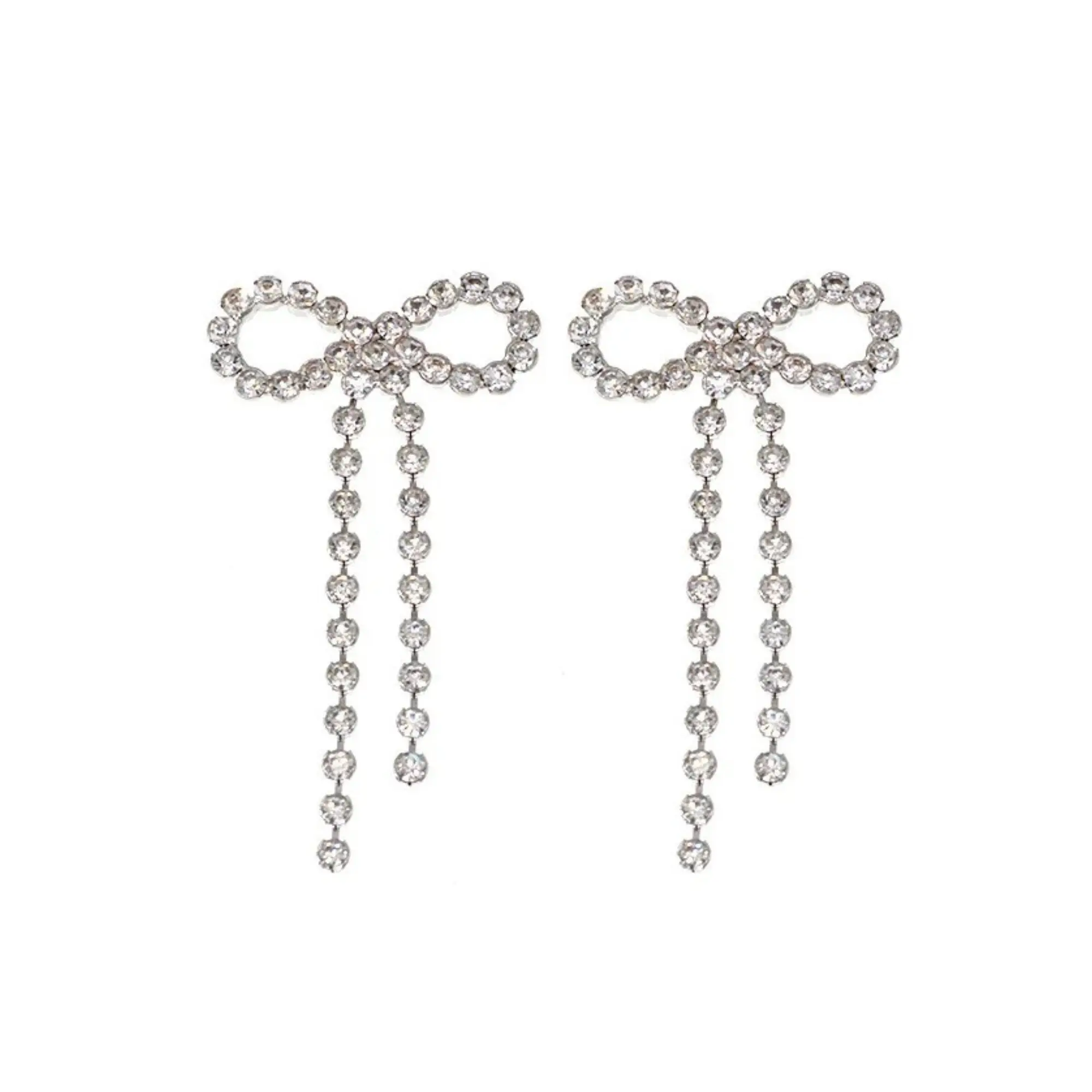 Rhinestone Bow Earrings