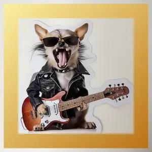 Rocking Chihuahua Dog Car Sticker For Laptop Bottle Truck Phone Motorcycle Van Door Vehicle Window Wall Fishing Boat Skateboard.  Decals