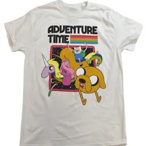 Adventure Time Graphic T-Shirt – Finn & Jake Cartoon Crewneck - Vintage Graphic Tee