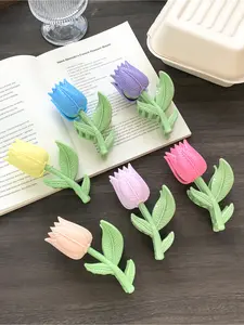 6-piece set of colorful tulip large hair catcher for women, sweet dopamine style flower catcher clip, fashionable and cute, shark clip at the back of the head, suitable for outdoor picnics, photography and check-in