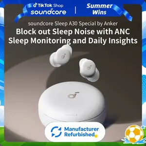 [Refurbished]soundcore Sleep A30 Special by Anker, Sleep Earbuds, ANC, Passive Isolation, Snore Masking, Extensive Sleep Audio, Ultra Comfort for Side Sleepers, 8-10H Playtime #DealsForYouDays, #summerwins