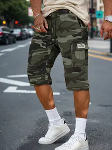 Men's Summer Camouflage Seven-Quarter Pants, Fashion Trendy Design, Large Pocket Comfortable Breathable, Multi-Scene Use, Perfect Gift Choice, Casual Fit Shorts, Casual Athleisure Shorts, Camouflage Cargo Shorts