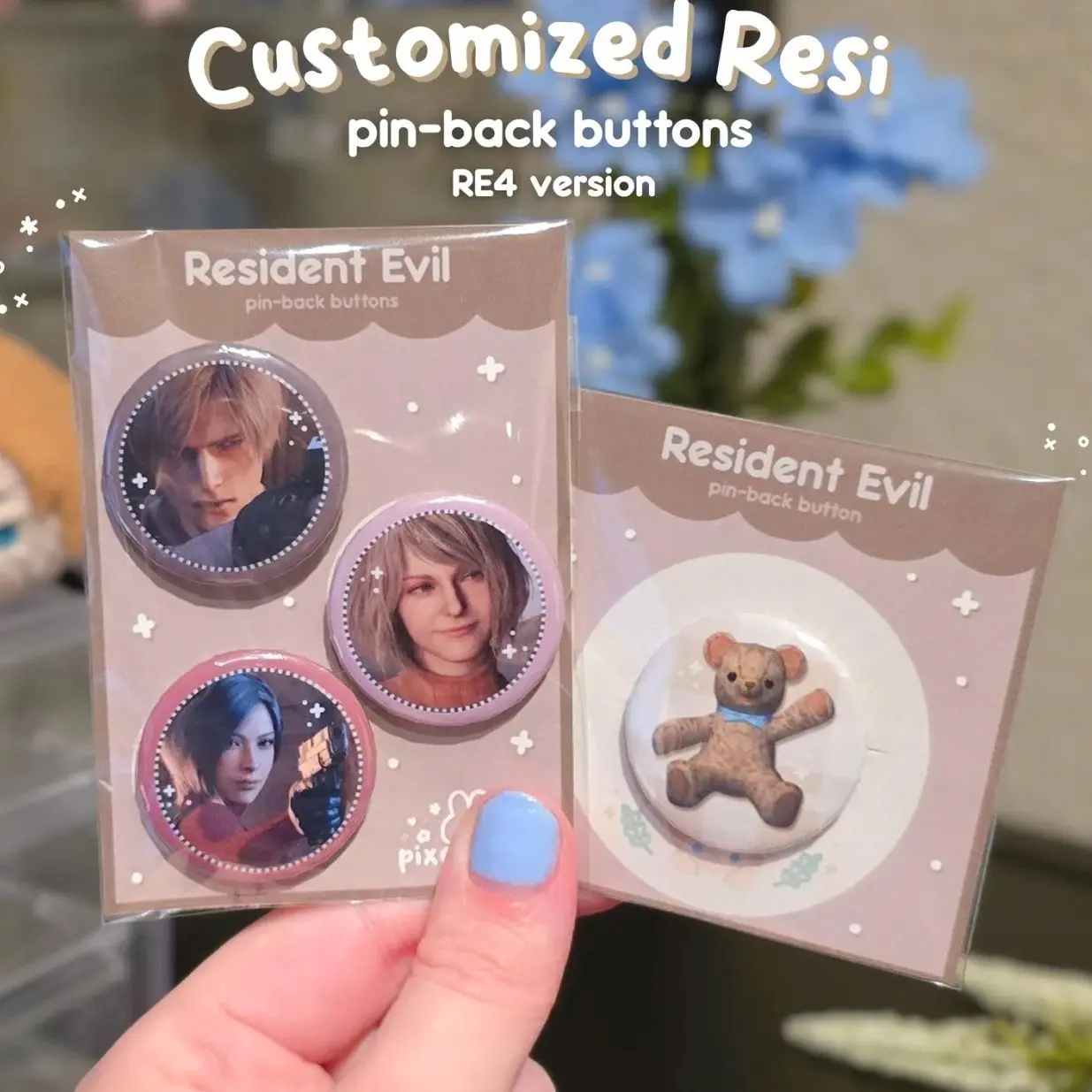 12 ops (NOT COMBO 12) Resident Evil 4 Pin Button | RE Horror Video Game Pin Gifts for fans