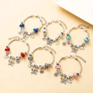 White Gold Plated Zircon Alloy Butterfly Bracelets for Women - Fashion Accessory
