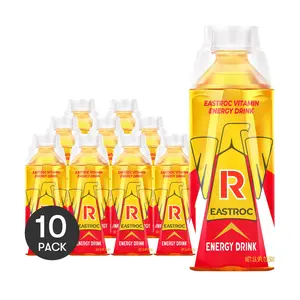 10Packs EASTROC Eastroc Super Drink Energy Drink - with Guarana Extract, Taurine, & Green Tea, 16.9fl oz/Pack