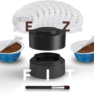 Vertuo Capsule Kit, [ALSeal EZ FIT] for   Pods with 150 count  Foil Seal Lids, Holder, Brush, for Refilling  Vertuo Pods  Vertuoline Pod
