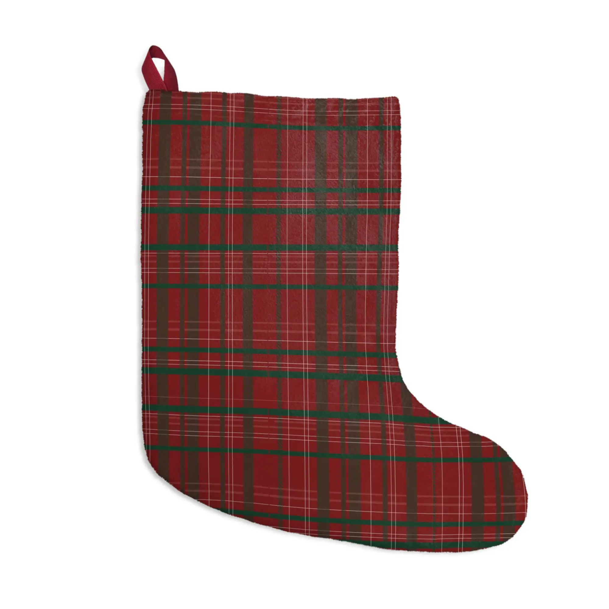Classic Festive Plaid Christmas Stocking